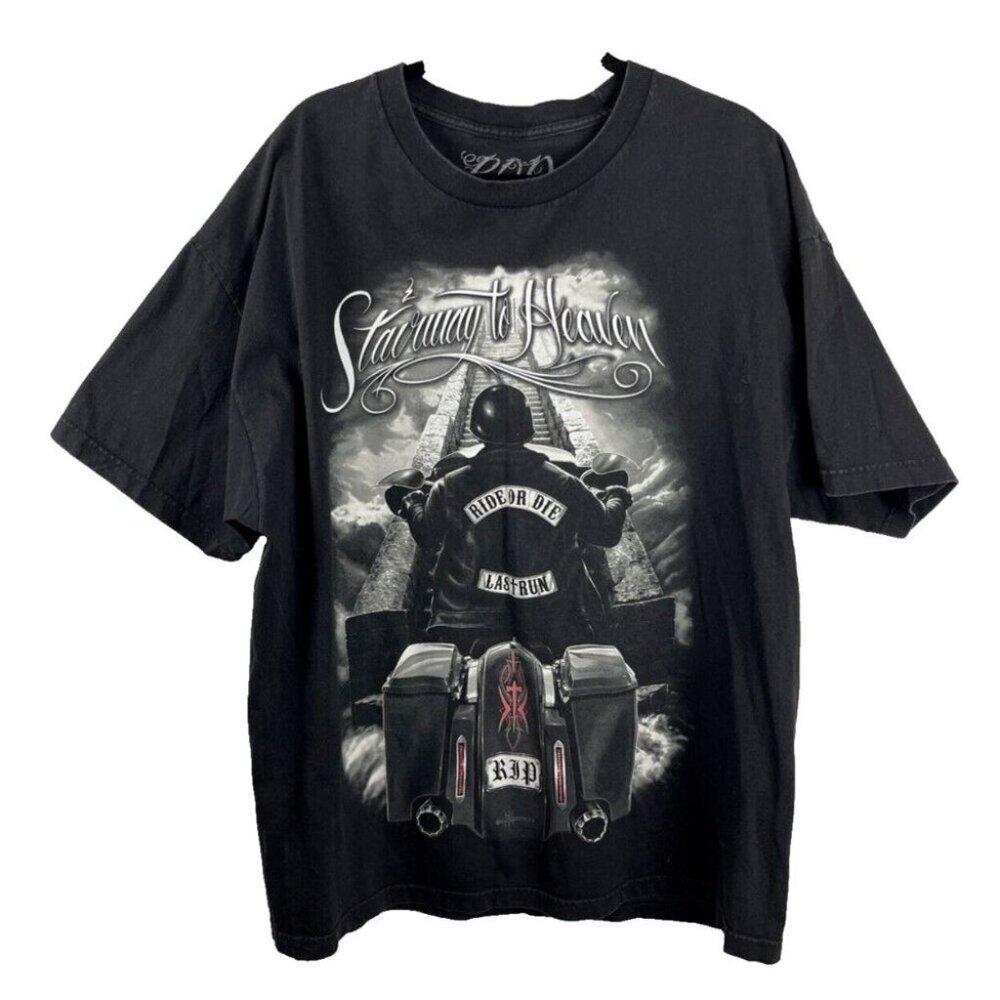 David Gonzales Art Ride or Die Stairway to Heaven T-Shirt Mens Size 2XL
